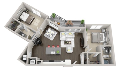 a 1 bedroom floor plan  503 square feet